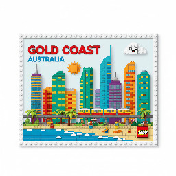 Gold Coast skyline 2d face on post card size