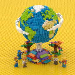 Internally powered spinning earth globe