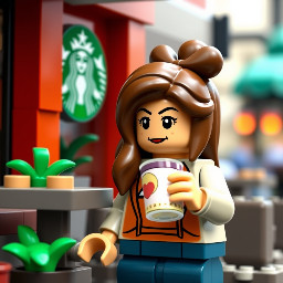 A girl drinking latte at starbucks