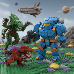 Genera un space marine de la saga Starcraft y unos zerg