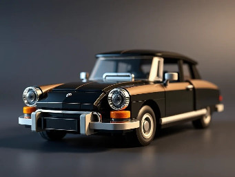 Je veux que tu me fasse une Citroën DS avec environ 5000 pièces. Je veux qu'elle soit noir