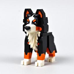 A notice of australian sheppard tricolore black, fire and white