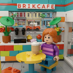 A girl drinking latte