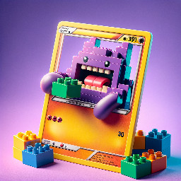 a full art Pokemon card of the Pokemon Gengar eating the frame of the card