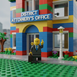 Lawyer walking away from district attorney’s office giving it the middle finger