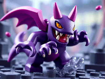 a full art Pokemon card of the Pokemon Gengar. he is warping the card while trying to escape